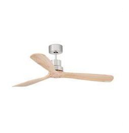 FARO - Luminaria ventilador LANTAU DC diámetro 1320mm 3 palas pino níquel mate