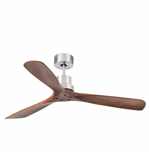 FARO - Luminaria ventilador LANTAU DC diámetro 1320mm 3 palas níquel mate