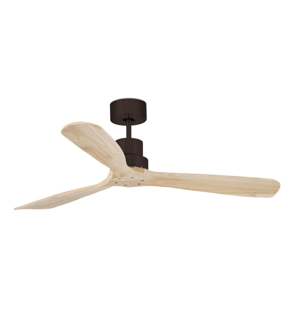 FARO - Luminaria ventilador LANTAU DC diámetro 1320mm 3 palas pino marrón