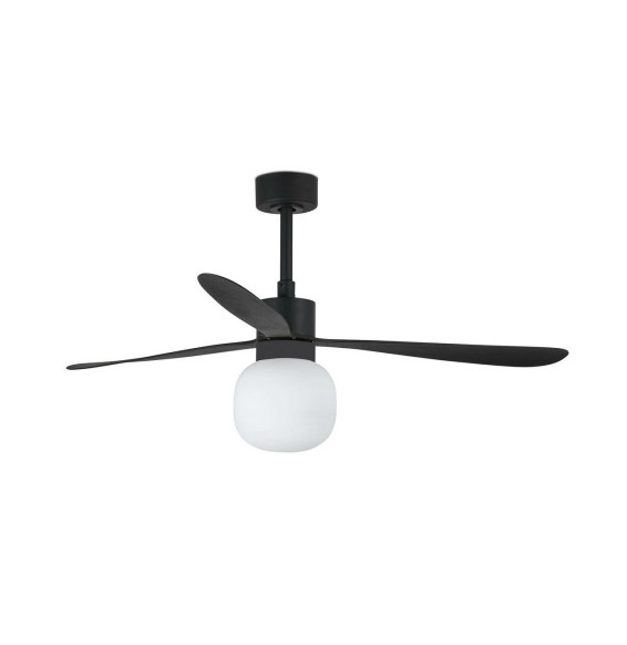FARO - Luminaria ventilador AMELIA diámetro 1320mm 3 palas BALL 20W 2700K DIM negro