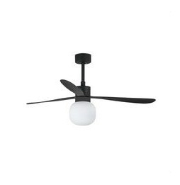FARO - Luminaria ventilador AMELIA diámetro 1320mm 3 palas BALL 20W 2700K DIM negro