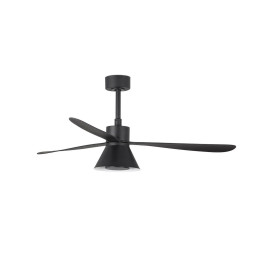 FARO - Luminaria ventilador AMELIA diámetro 1320mm 3 palas CONO 20W CCT DIM negro