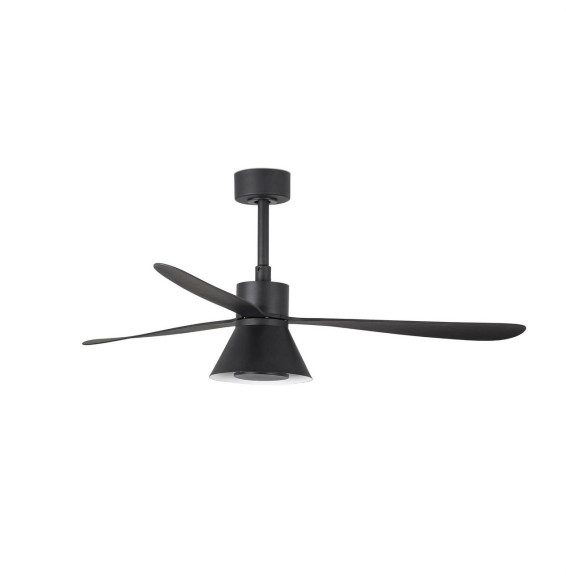 FARO - Luminaria ventilador AMELIA diámetro 1320mm 3 palas CONO 20W CCT DIM negro
