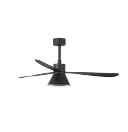 FARO - Luminaria ventilador AMELIA diámetro 1320mm 3 palas CONO 20W CCT DIM negro