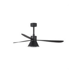 FARO - Luminaria ventilador AMELIA diámetro 1320mm 3 palas CONO 20W CCT DIM negro