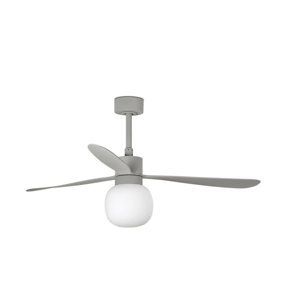 FARO - Luminaria ventilador AMELIA diámetro 1320mm 3 palas BALL 20W 2700K DIM gris