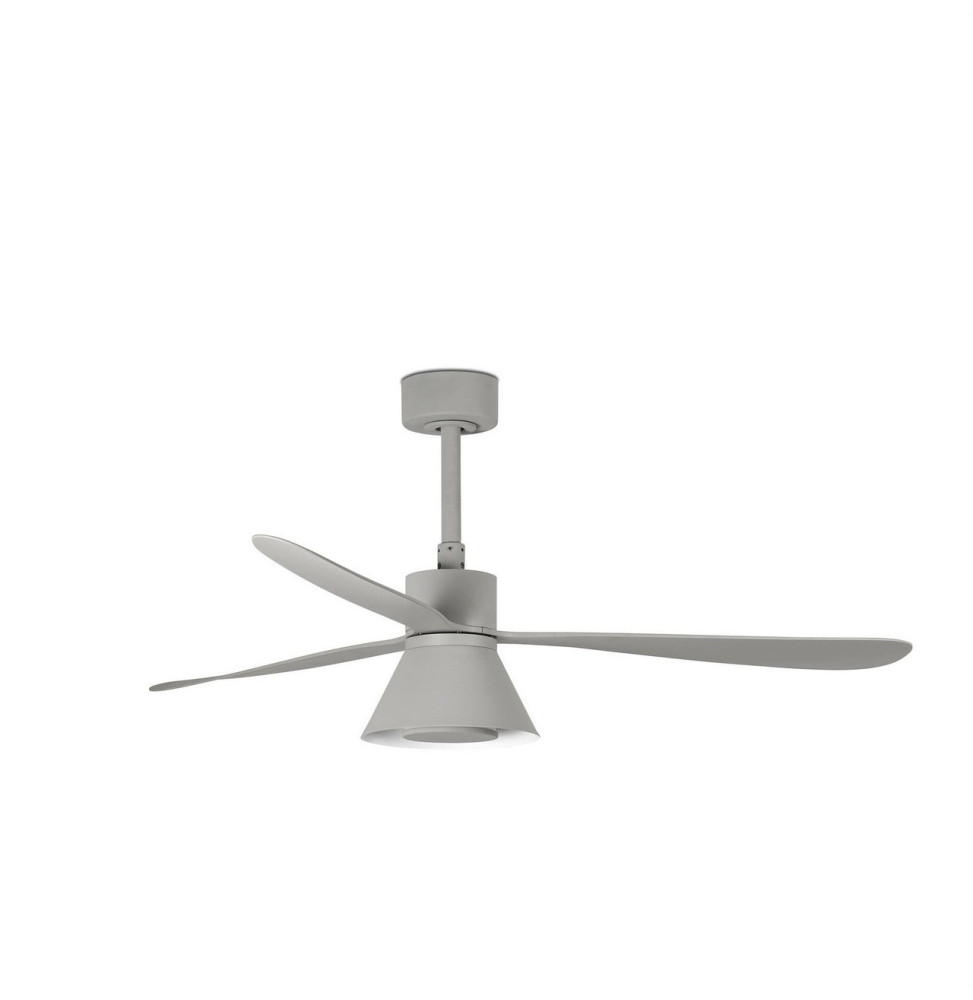 FARO - Luminaria ventilador AMELIA diámetro 1320mm 3 palas CONO 20W CCT DIM gris