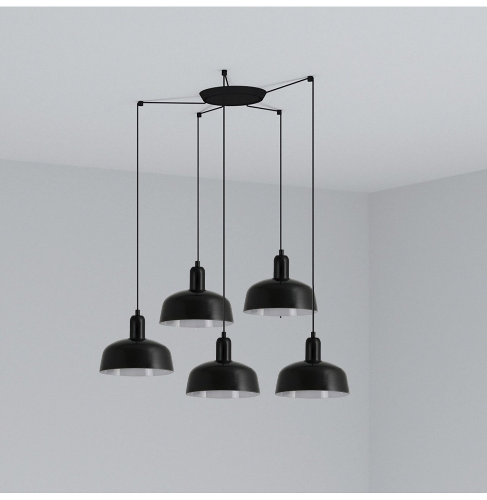 FARO - Luminaria colgante pantalla S TATAWIN 1xE27 5L negra