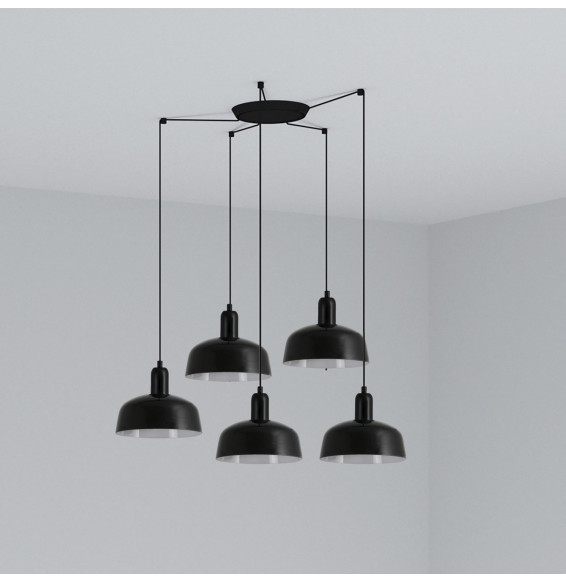 FARO - Luminaria colgante pantalla S TATAWIN 1xE27 5L negra