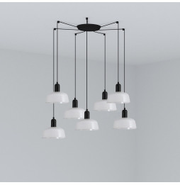 FARO - Luminaria colgante pantalla S TATAWIN 1xE27 7L blanco