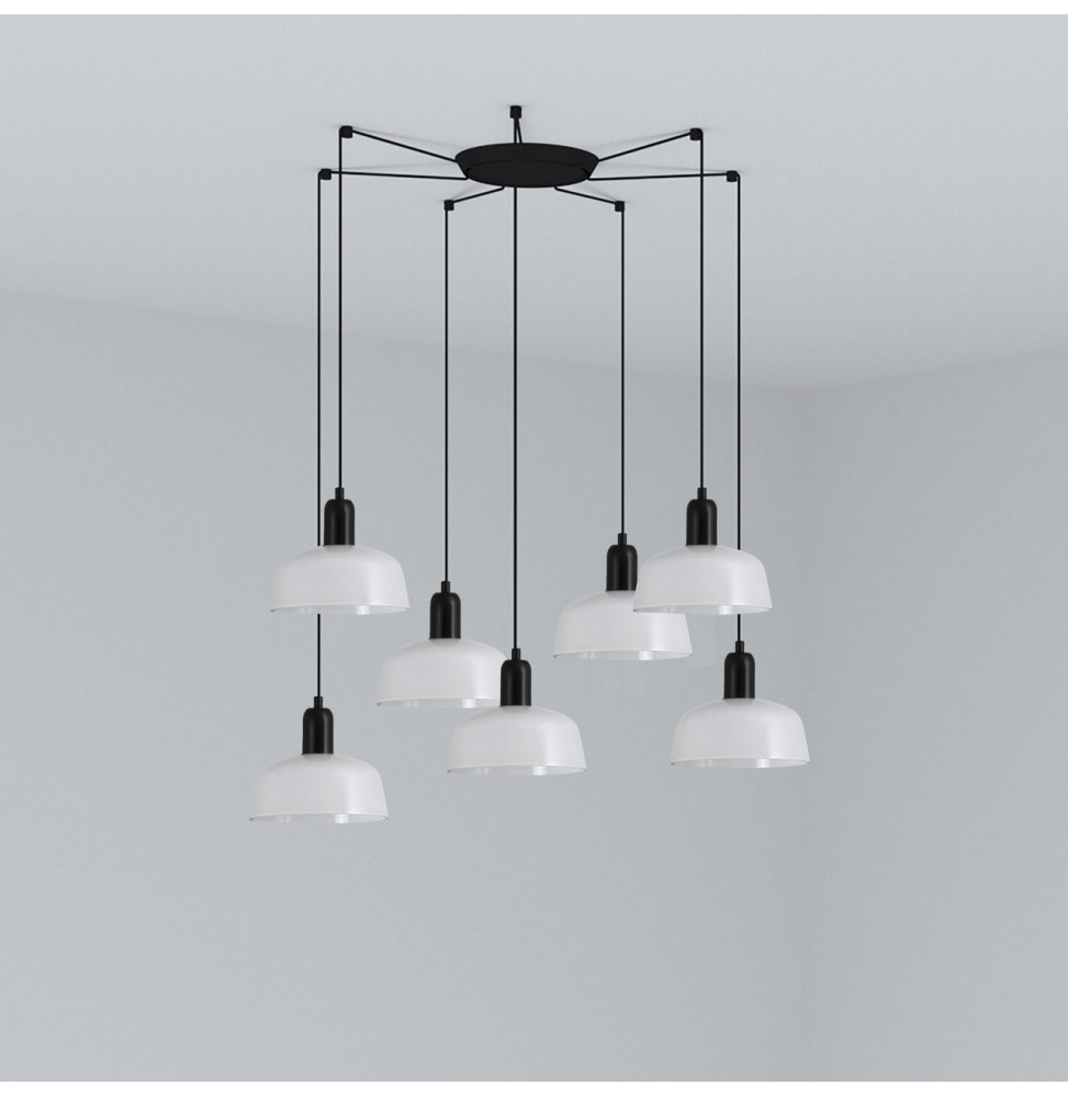 FARO - Luminaria colgante pantalla S TATAWIN 1xE27 7L blanco