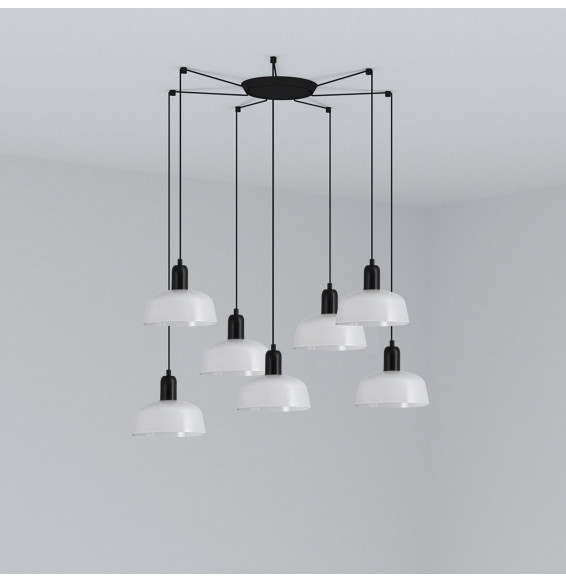 FARO - Luminaria colgante pantalla S TATAWIN 1xE27 7L blanco