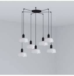 FARO - Luminaria colgante pantalla S TATAWIN 1xE27 7L blanco