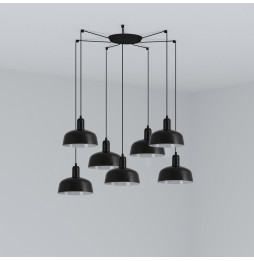 FARO - Luminaria colgante pantalla S TATAWIN 1xE27 7L negra