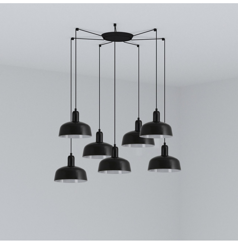 FARO - Luminaria colgante pantalla S TATAWIN 1xE27 7L negra