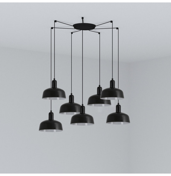 FARO - Luminaria colgante pantalla S TATAWIN 1xE27 7L negra