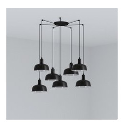 FARO - Luminaria colgante pantalla S TATAWIN 1xE27 7L negra