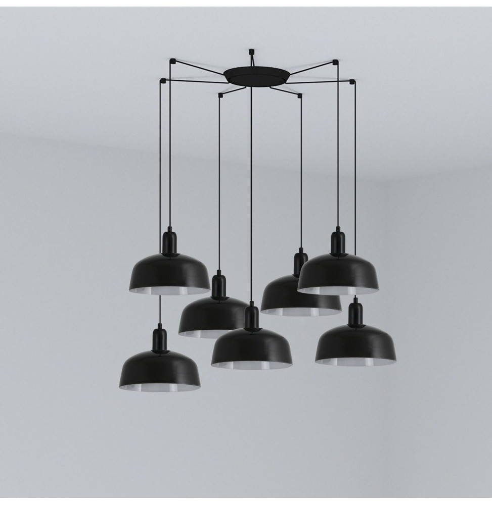 FARO - Luminaria colgante pantalla M TATAWIN 1xE27 7L negra