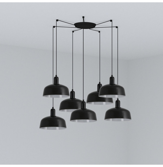 FARO - Luminaria colgante pantalla M TATAWIN 1xE27 7L negra