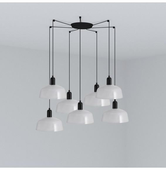 FARO - Luminaria colgante pantalla M TATAWIN 1xE27 7L blanco
