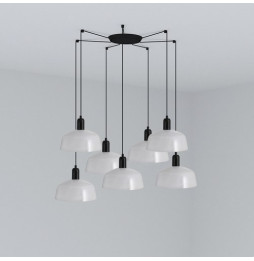 FARO - Luminaria colgante pantalla M TATAWIN 1xE27 7L blanco