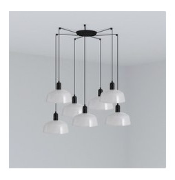 FARO - Luminaria colgante pantalla M TATAWIN 1xE27 7L blanco