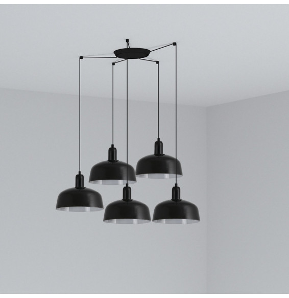 FARO - Luminaria colgante pantalla M TATAWIN 1xE27 5L negra