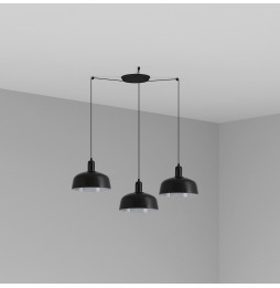 FARO - Luminaria colgante pantalla M TATAWIN 1xE27 3L negra