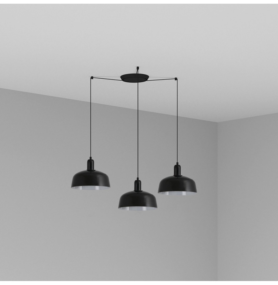 FARO - Luminaria colgante pantalla M TATAWIN 1xE27 3L negra