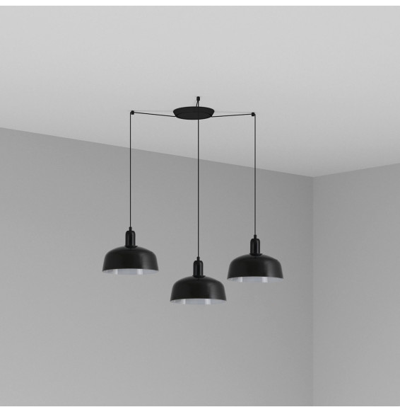 FARO - Luminaria colgante pantalla M TATAWIN 1xE27 3L negra