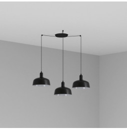 FARO - Luminaria colgante pantalla M TATAWIN 1xE27 3L negra