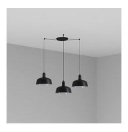 FARO - Luminaria colgante pantalla M TATAWIN 1xE27 3L negra