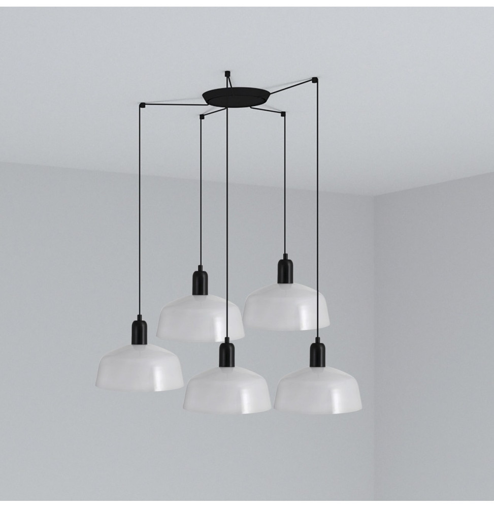 FARO - Luminaria colgante pantalla M TATAWIN 1xE27 5L blanco
