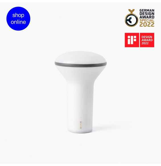 FARO - Lámpara portátil BUDDY 3W blanca / gris oscuro