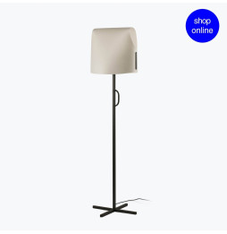 FARO - Luminaria pie de salón LUANG 1xE27 negro / beige