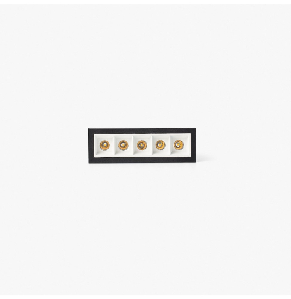 FARO - Empotrable TROOP 5x2W 36° 2700K CRI90 negro / blanco