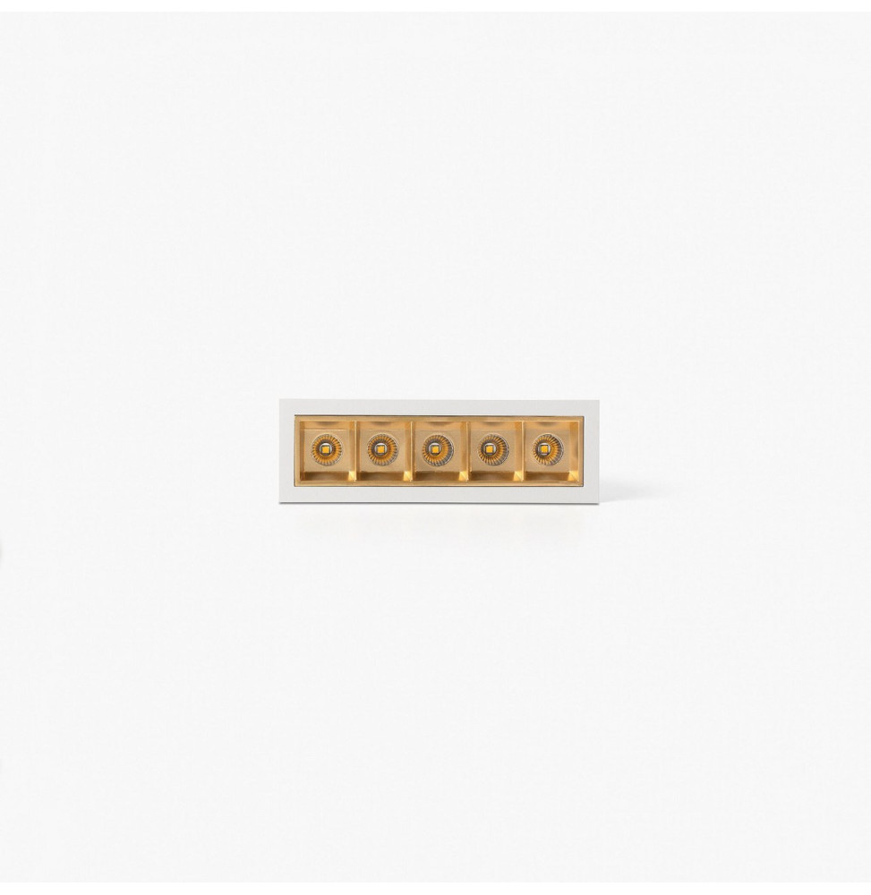 FARO - Empotrable TROOP 5x2W 48° 2700K CRI90 blanco / oro