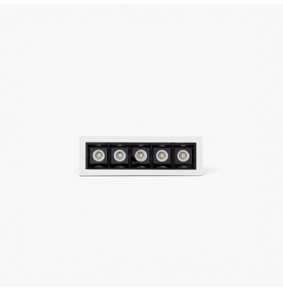 FARO - Empotrable TROOP 5x2W 48° 4000K CRI90 blanco / negro