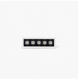 FARO - Empotrable TROOP 5x2W 48° 4000K CRI90 blanco / negro