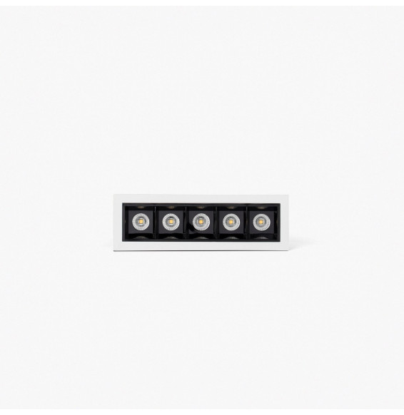 FARO - Empotrable TROOP 5x2W 48° 3000K CRI90 blanco / negro