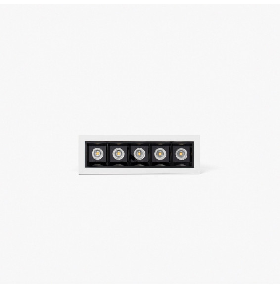 FARO - Empotrable TROOP 5x2W 15° 4000K CRI90 blanco / negro