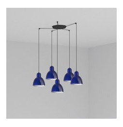FARO - Luminaria colgante VENICE diámetro 200 1xE27 5 lámparas azul cobalto