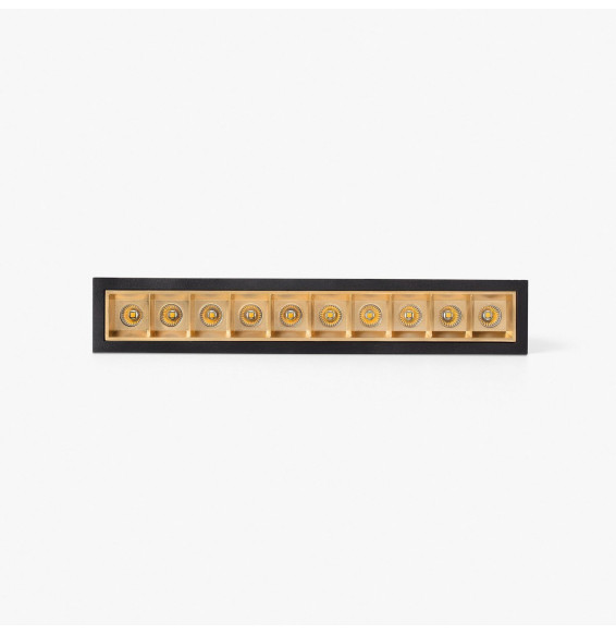 FARO - Empotrable TROOP 10x2W 15° 4000K CRI90 negro / oro