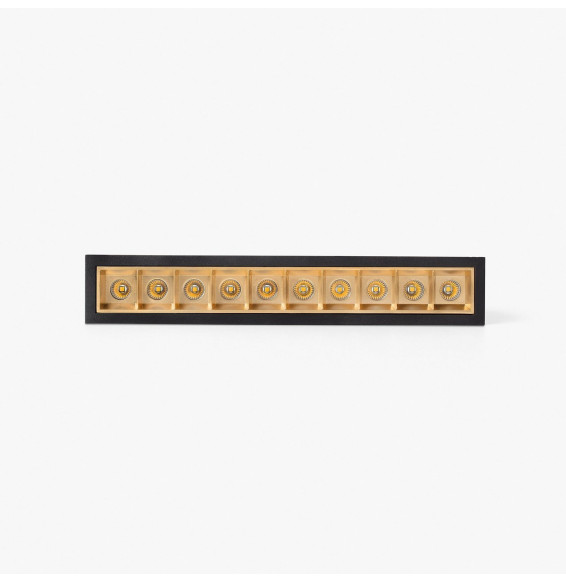 FARO - Empotrable TROOP 10x2W 15° 2700K CRI90 negro / oro