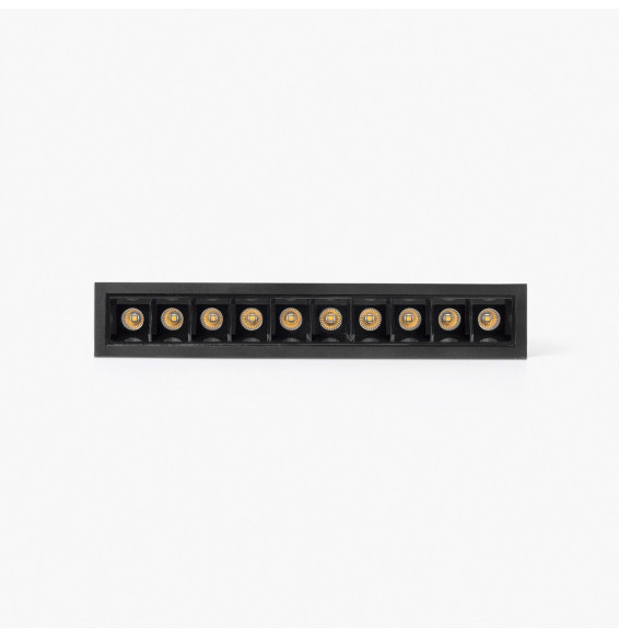 FARO - Empotrable TROOP 10x2W 48° 3000K CRI90 negro / negro