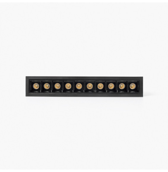 FARO - Empotrable TROOP 10x2W 36° 3000K CRI90 negro / negro
