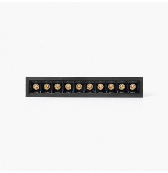 FARO - Empotrable TROOP 10x2W 15° 3000K CRI90 negro / negro