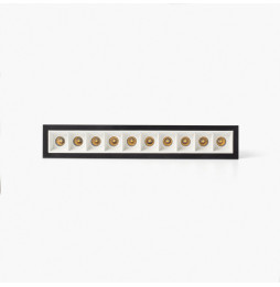 FARO - Empotrable TROOP 10x2W 15° 3000K CRI90 negro / blanco