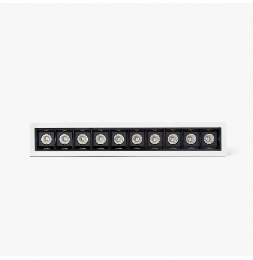 FARO - Empotrable TROOP 10x2W 15° 3000K CRI90 blanco / negro