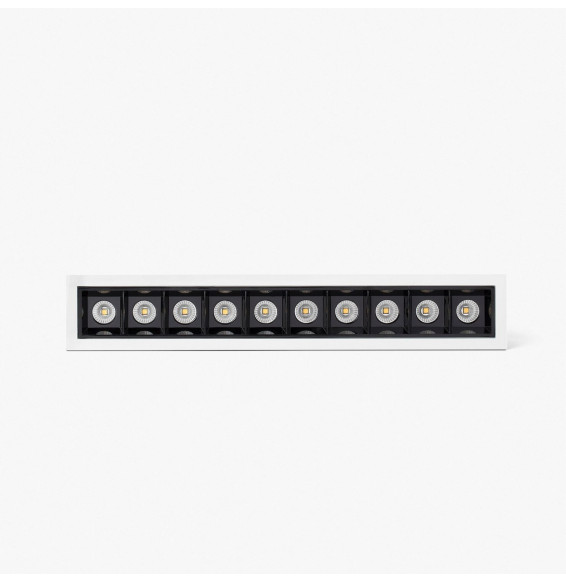 FARO - Empotrable TROOP 10x2W 15° 3000K CRI90 blanco / negro